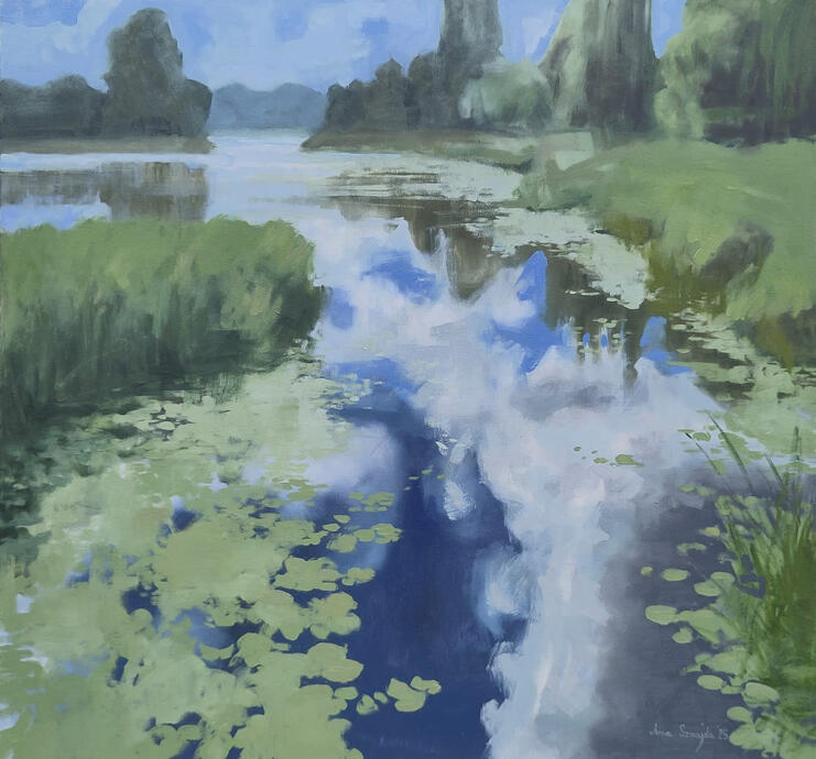 RETURNING - oil on canvas, 76.2x81.28cm