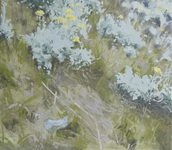 LAND MEMORY: SILVER RAGWORT - oil on canvas, 70 x 80 cm